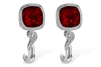 K220-25534: EARRINGS 2.36 GARNET 2.40 TGW