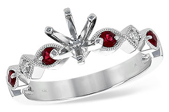 K226-54589: LDS SEMI DIA RG .20 RUBY .24 TGW