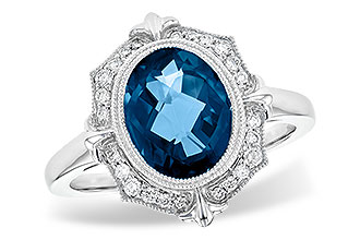 K226-61834: LDS RG 3.00 LONDON BLUE TOPAZ 3.16 TGW