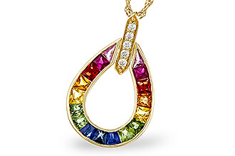K311-11852: NECKLACE 1.10 MULTI-COLOR SAPPH 1.15 TGW