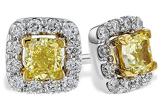 K311-12771: EARR .38 FANCY YELLOW DIAMONDS .54 TW