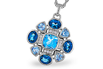 M311-11825: NECKLACE 3.19 TW BLUE TOPAZ 3.25 TGW