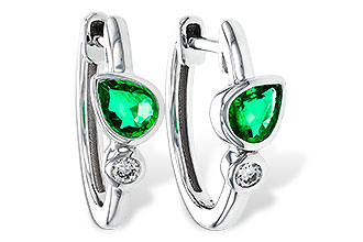 M311-13725: EARRINGS .38 TW EMERALD .44 TGW